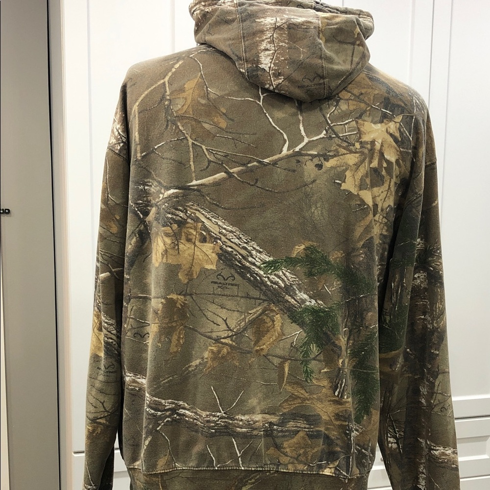 Realtree Woodland Camo Hoodie | Men’s XL | Orange Logo - Picture 6 of 14
